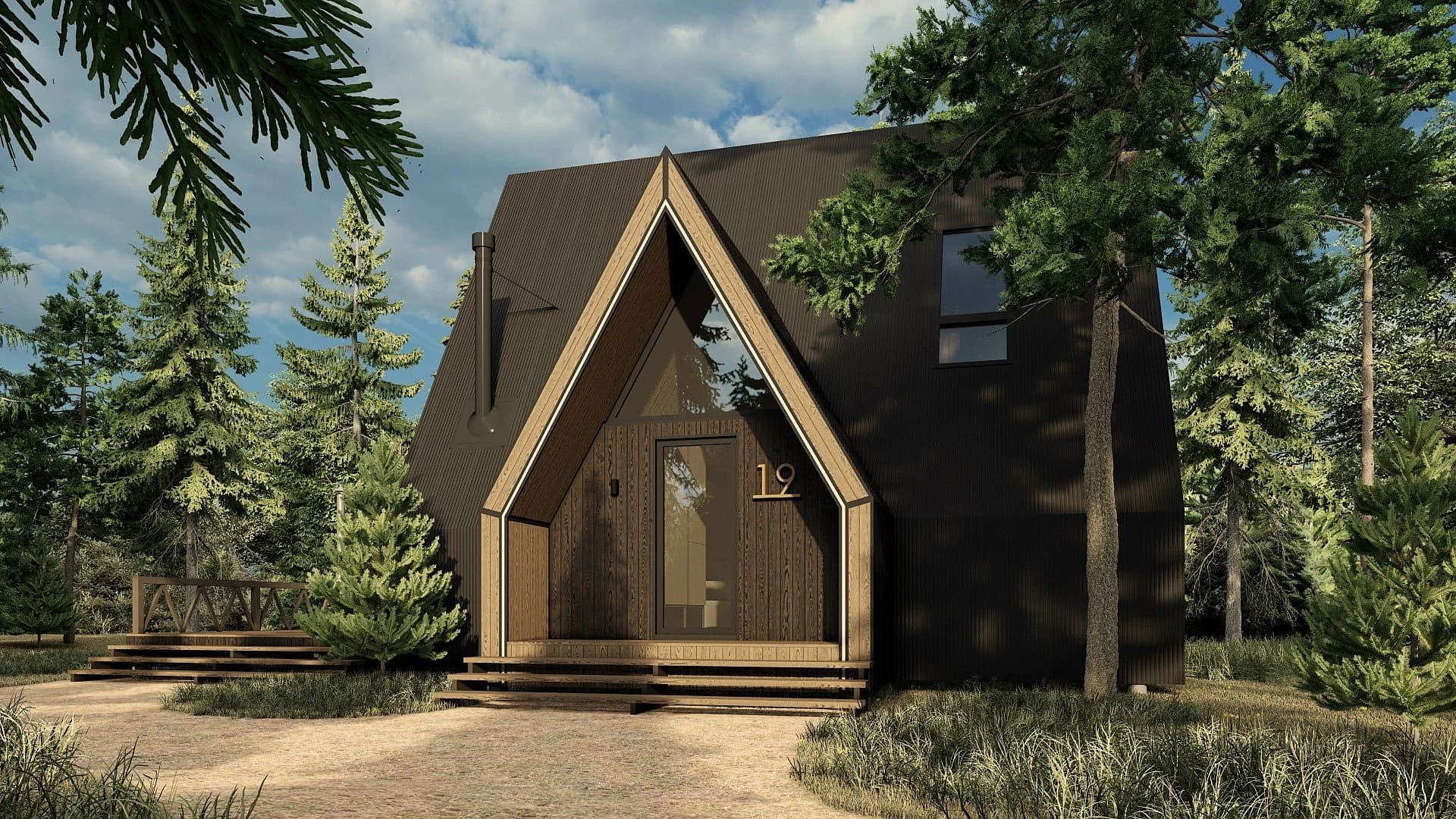 A-frame Forrest Dzen outside