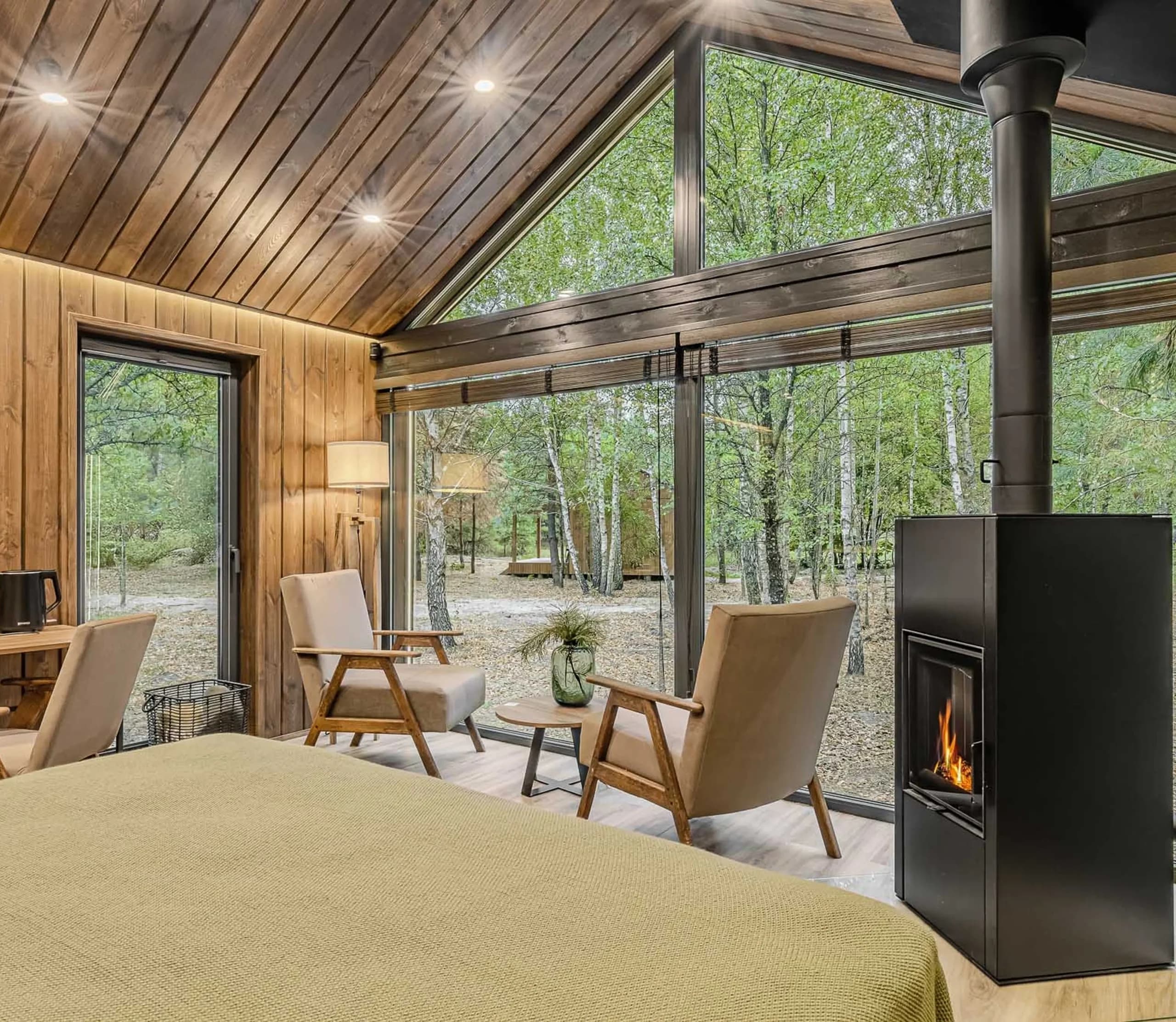 Loggia with open windows