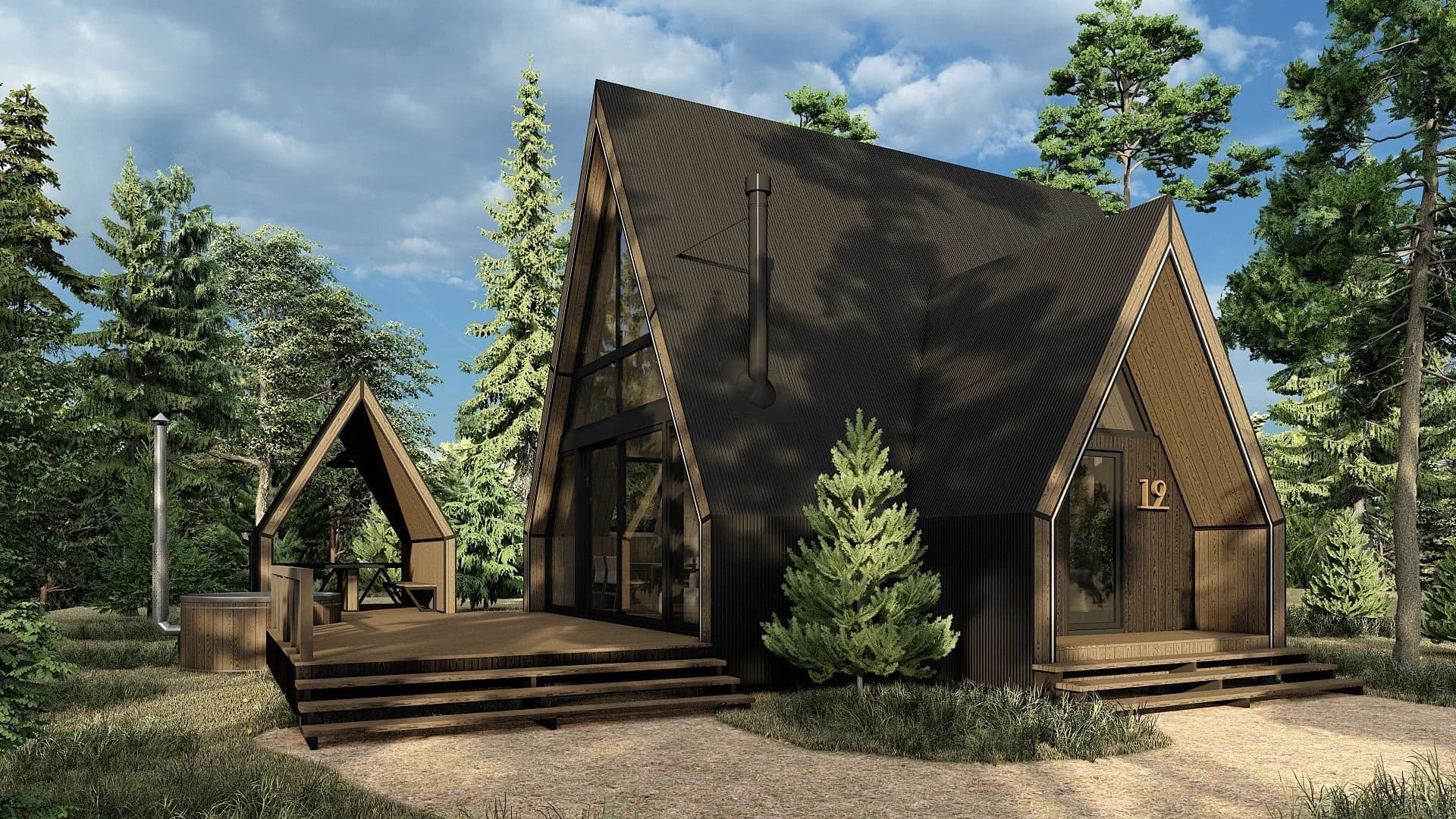 A-frame Forrest Dzen outside2